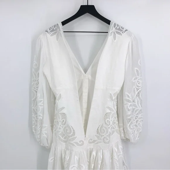 ZIMMERMAN Mae Lace Mini Dress Ivory White US 6 / AU 1 - Picture 12 of 12
